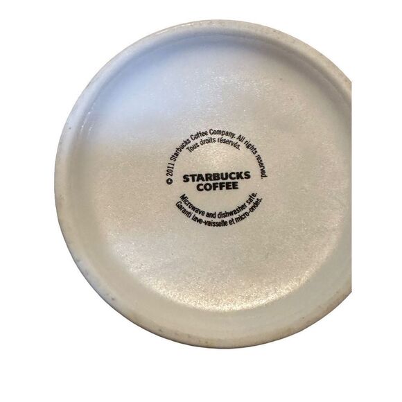 2011 Starbucks Tall Coffee Mug White Logo 16 OZ  GRADE SIZE rare - Picture 3 of 4